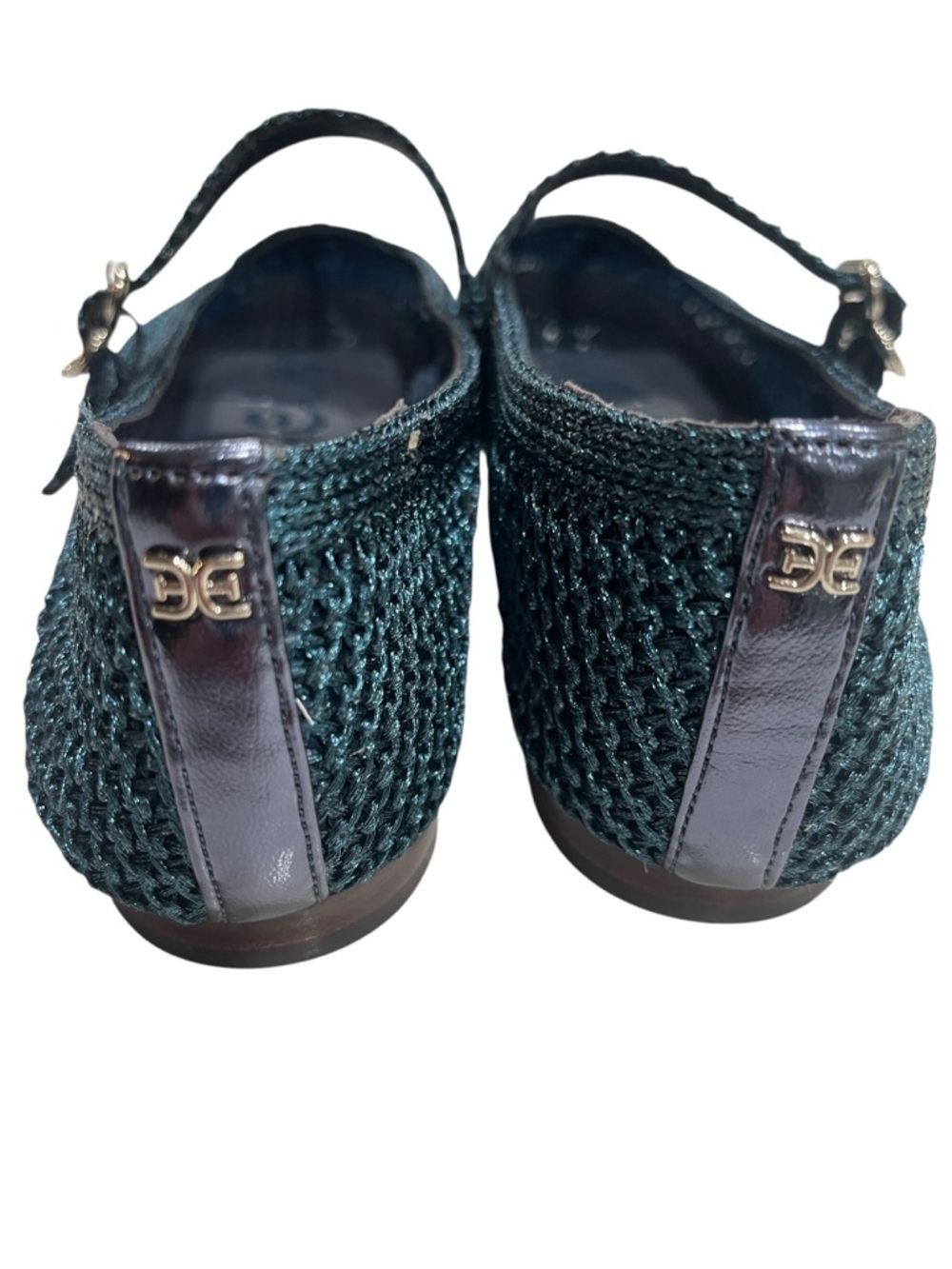 NEW Sam Edelman Michaela Knit Mary Jane Flat SZ 11 Metallic Blue Teal - Picture 5 of 9